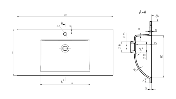 Раковина Vincea VCB-13100G из кварца, цвет серый