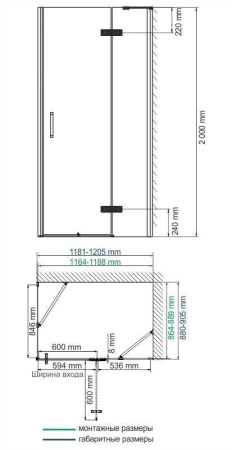 Душевой уголок WasserKRAFT AllerBLACK 10H07RBLACK