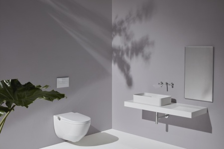 Подвесной электронный унитаз Cleanet Riva 39,5х60 см, c покрытием lcc, безободковый, функция биде, с сиденьем 8.2069.1.400.000.1