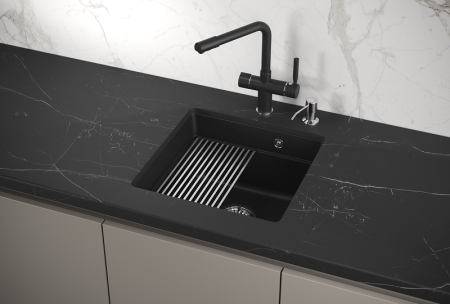 Мойка для кухни Granula Kitchen Space 4501U черный, 45х45 см, квадратная