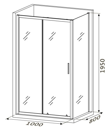 Душевой уголок Roxen Caspia 55060-100C (100*80*195)