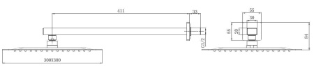 Верхний душ Allen Brau Infinity 5.21A19-31 черный матовый
