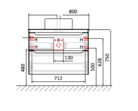 Столешница под раковину Jorno Wood 80 Wood.06.80/LW cветлое дерево
