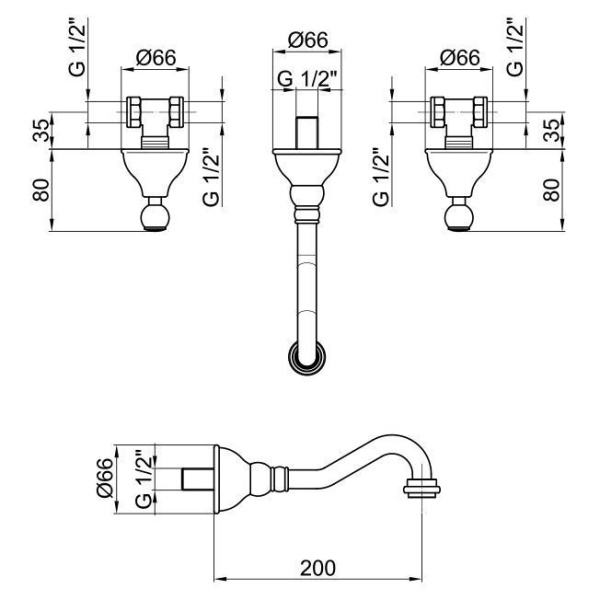 Смеситель для раковины Webert Dorian DO750404010