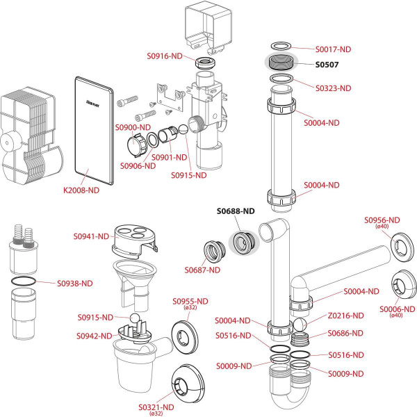 Сифон для сбора конденсата Alcaplast, AKS5