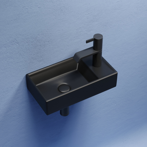 Умывальник Ceramicanova подвесной прямоугольный (чаша слева, отверстие под смеситель справа) Element 407x217x100