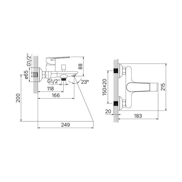Смеситель для ванны IDDIS Edifice EDISB00i02WA