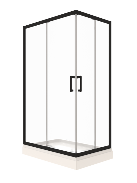 Душевое ограждение Triton pro Фикс-Блэк 120х90