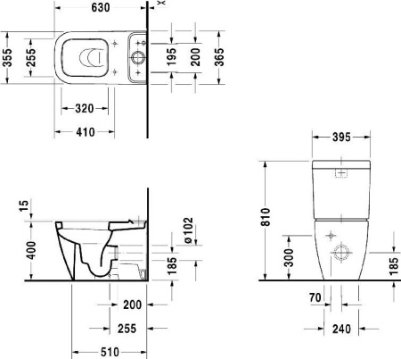 Сливной бачок для унитаза Duravit Happy D.2 0934100005