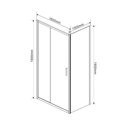 Душевой уголок Vincea Garda VSR-1G1016CL, 1600*1000, хром, стекло прозрачное