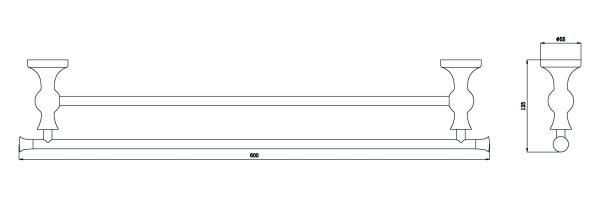 Полотенцедержатель двойной RUSH Crete CR35532 60 см