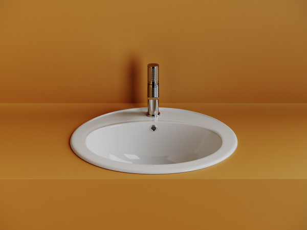 Раковина встраиваемая сверху Ceramicanova Звезда (Sun) с отверстием слива - перелива овальной формы 565x495x200 мм цвет белый арт. CN6079