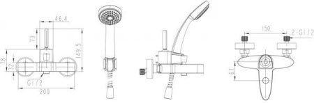 Смеситель для ванны Bravat Spring F679113C-B