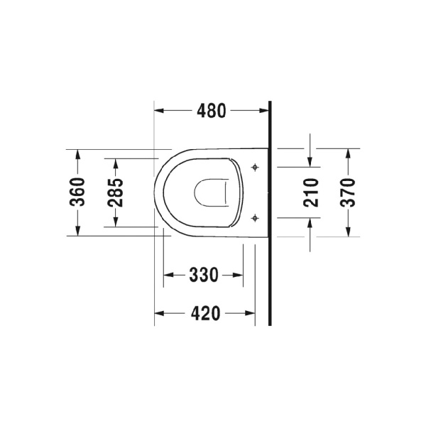 Duravit ME by Starck Подвесной унитаз безободковый длина 48 см белый 25300900001