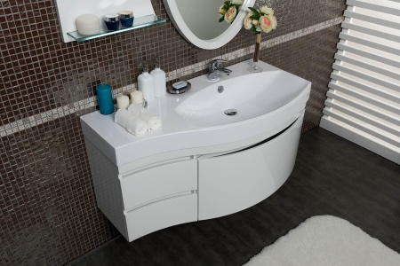 Тумба с раковиной Aquanet Опера 115 R белый (2 дверцы 2 ящика)