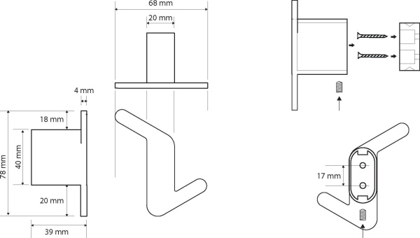 Асимметричный крючок Bemeta Organic 157106201L левый