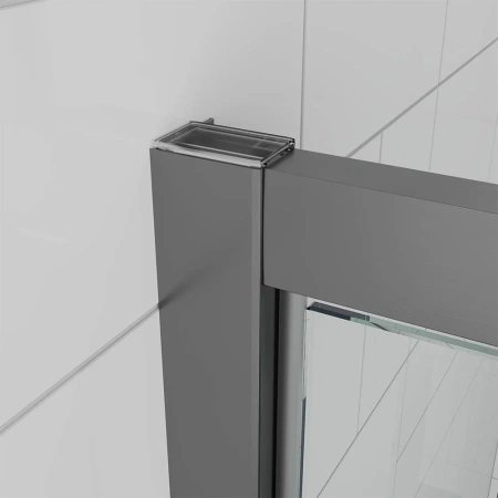 Душевая дверь Veconi Ottimo P30 GR, 700x1900, графит брашинг, стекло прозрачное