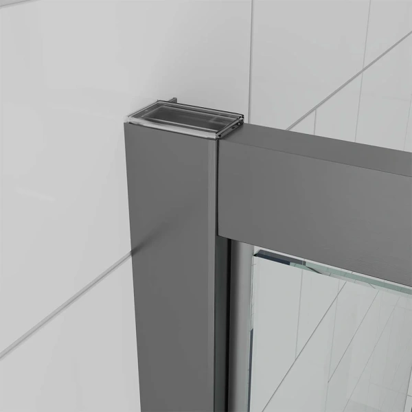 Душевая дверь Veconi Ottimo P30 GR, 900x1900, графит брашинг, стекло прозрачное