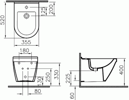 Биде подвесное VitrA S50 5324B003-0288