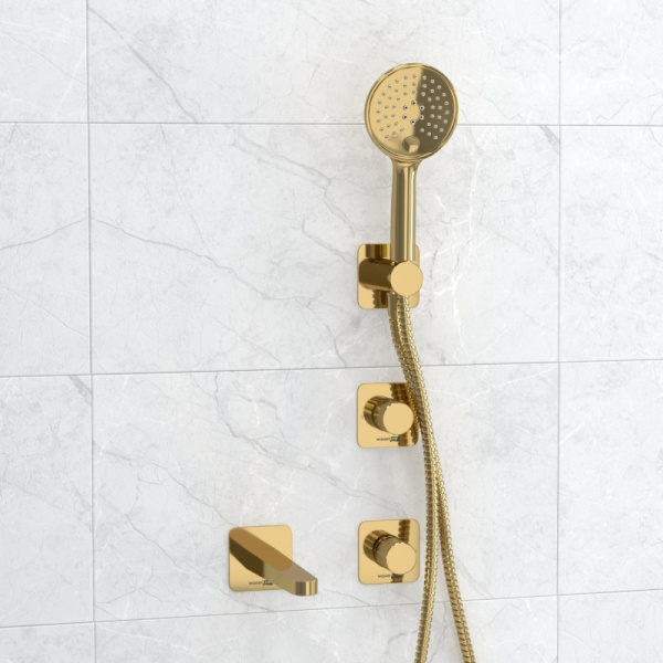 Встраиваемый комплект для ванны WasserKRAFT с лейкой и изливом A7651.303.305.280.197.207