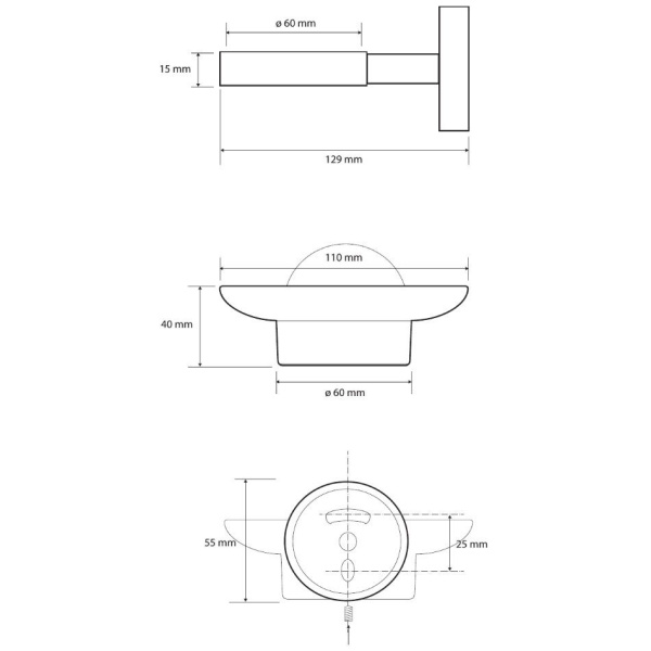 Мыльница для ванной Bemeta Dark 104108040