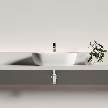 Раковина Ceramicanova Твист (Twist) накладная овальной формы 500x300x140 белый матовый CN12001MW