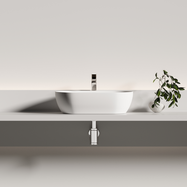 Раковина Ceramicanova Твист (Twist) накладная овальной формы 500x300x140 белый матовый CN12001MW