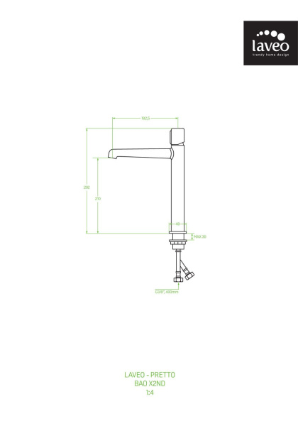 Смеситель для раковины Laveo Pretto BAO_72ND черный