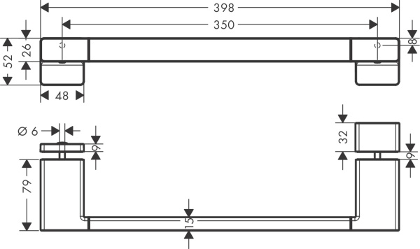 Hansgrohe AddStoris Ручка для двери в душевую хром-черный матовый 41759340