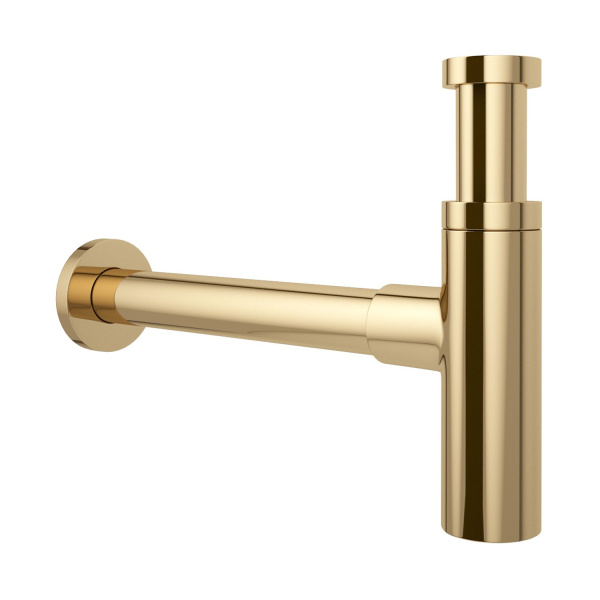 Раковина для ванной Wellsee Calin 201000993 в наборе 3 в 1: овальная раковина белого глянцевого цвета, сифон, донный клапан в цвете золото