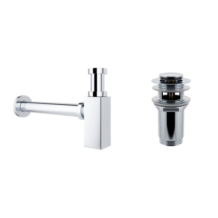 Комплект 3 в 1 Lavinia Boho Bathroom Sink 21520556: врезная фарфоровая раковина 60 см, металлический сифон, донный клапан