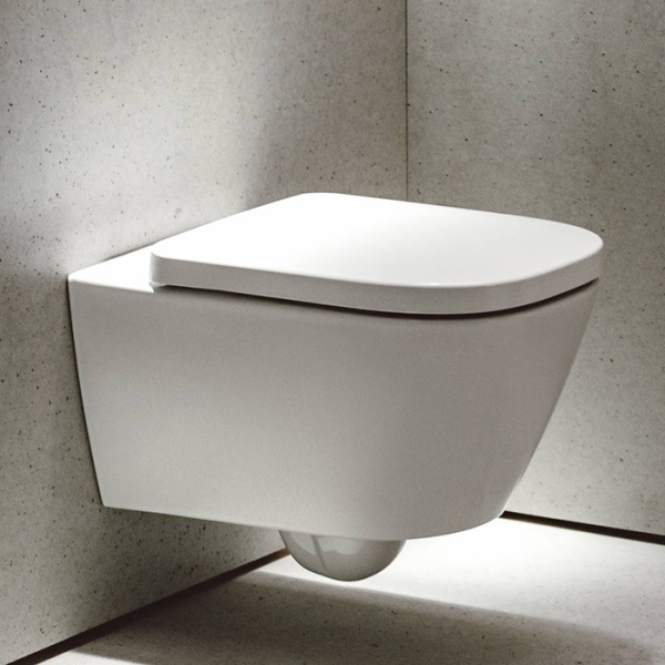 Laufen Meda Унитаз 54x36x35.5см., подвесной, безободковый, смыв Tornado, с сиденьем микролифт, цвет: белый глянцевый 8.6611.0.000.000.1