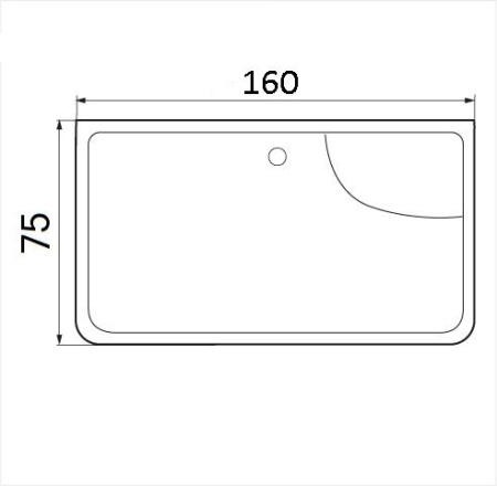 Ванна акриловая Wemor 160/75/55 S прямоугольная 1600х750х550 мм