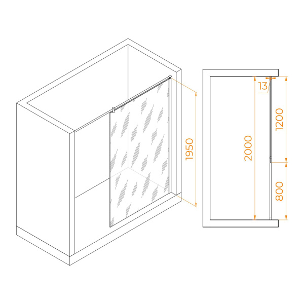 Душевая перегородка RGW WA-034 1200