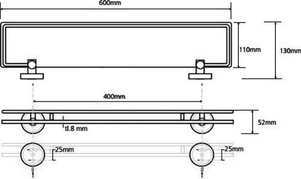 Полочка Bemeta Trend-i 104102208a