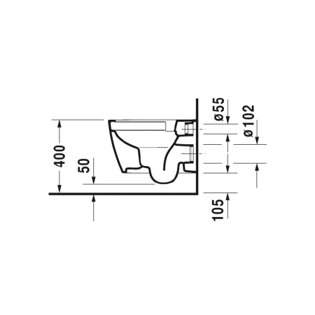 Duravit ME by Starck Подвесной унитаз безободковый длина 48 см белый 25300900001