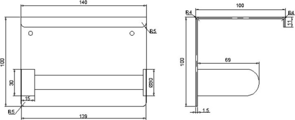 Держатель туалетной бумаги с полкой RUSH Edge ED77141 Chrome