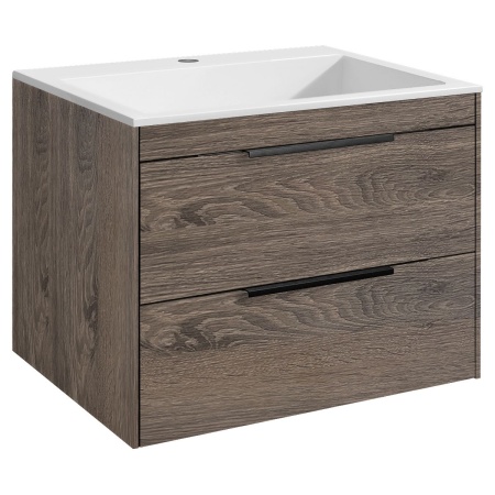 Тумба под раковину Vincea Chiara 2D 600 подвесная, 2 выкатных ящика soft-close, R.Oak