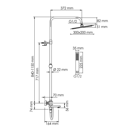 A199.069.103.087.CH Thermo Душевой комплект WasserKRAFT с термостатическим смесителем