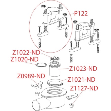 Низкий cифон Alcaplast DN50 и комплект регулируемых ног, APZ-S9