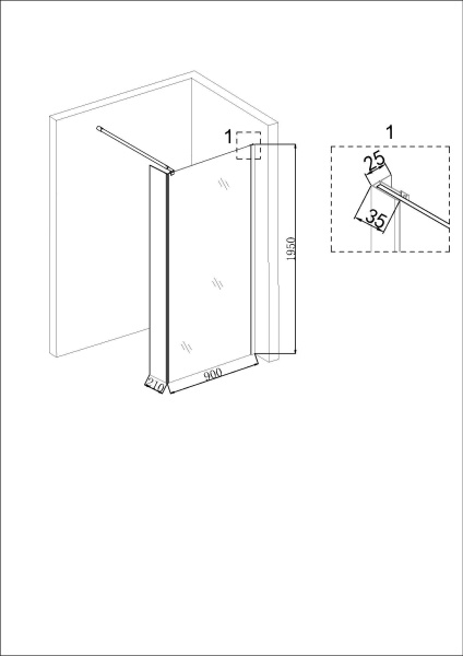 Душевая перегородка Niagara Nova NG-664-90 90x195