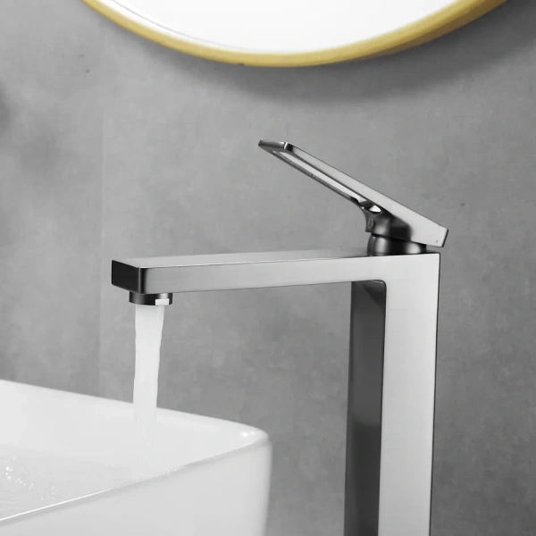 Смеситель для раковины Shevanik S6811T, оружейная сталь