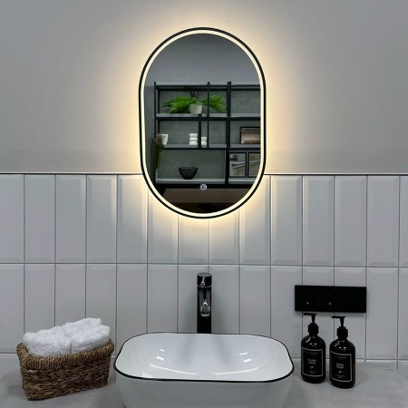 Зеркало RoxenBath Grown (40x70) в черной алюминиевой раме