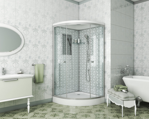 Душевая кабина Niagara Luxe NG-7702W 100x100х210, низкий поддон 15 см, стенки белые