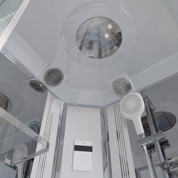 Душевая кабина Niagara Ultra NG-709-01 100х100х220, высокий поддон 48 см, стекло прозрачное с рисунком