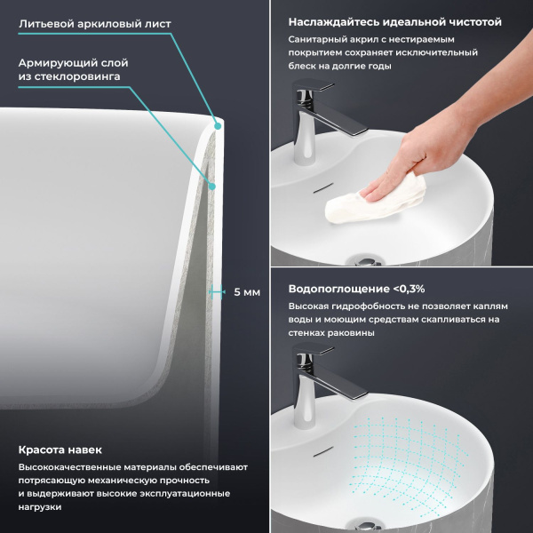 Напольная раковина для ванной Wellsee Chalice Perfection 230625000