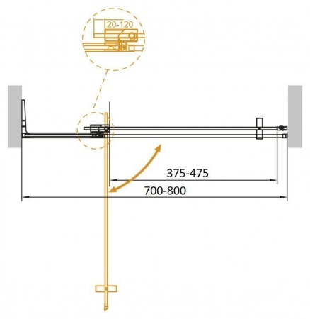 Душевая дверь в нишу CEZARES SLIDER-B-1-70/80-BR-GM