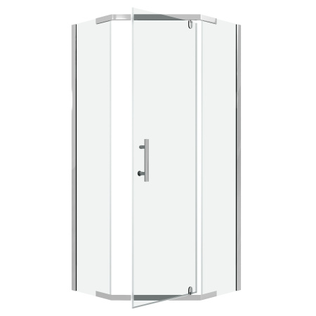 Душевое ограждение Niagara Eco NG-1010-14D (100х100х190) трапеция,распашное,хром,стекло прозрачное