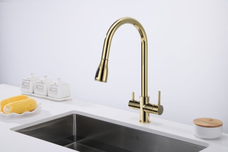 Смеситель для кухни LANGE, золото, La214212-G, Paulmark