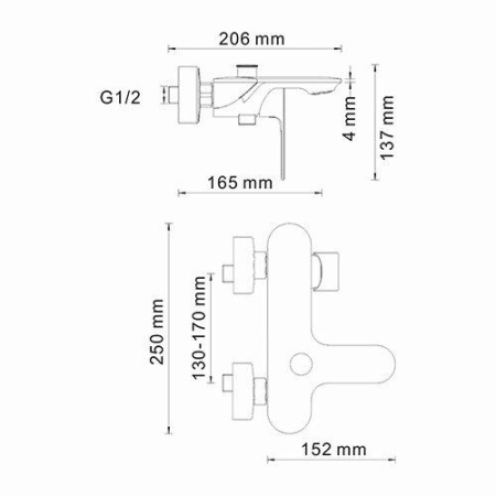 Смеситель для ванны WasserKRAFT Dinkel 5801